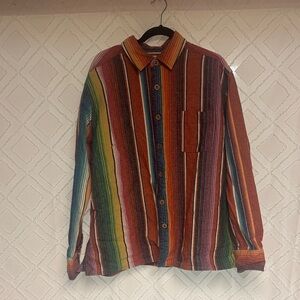 The Territory Ahead Multicolor Striped Casual Button Down Shirt